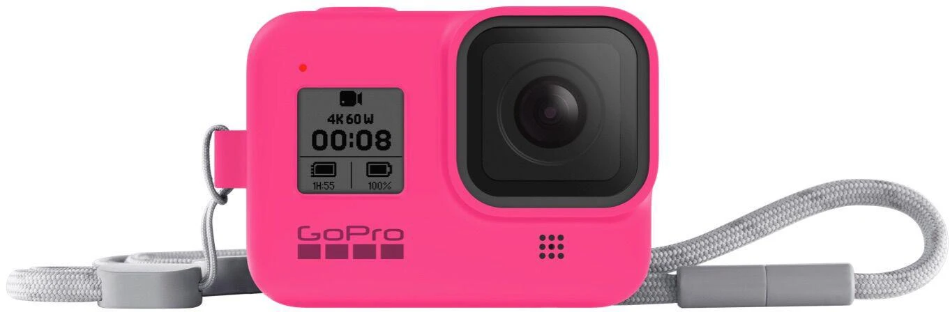 GOPRO SLEEVE + LANYARD (HERO8 Juodas) ELECTRIC Rožinis