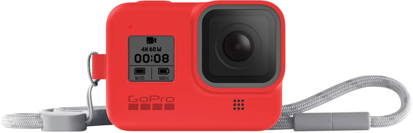 GOPRO SLEEVE + LANYARD (HERO8 Juodas) FIRECRACKER Raudonas