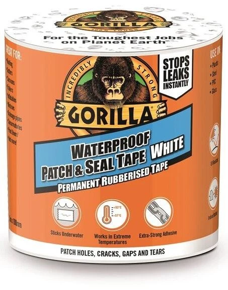 Gorilla tape Atsparus vandeniui Patch & Seal 3m, baltas