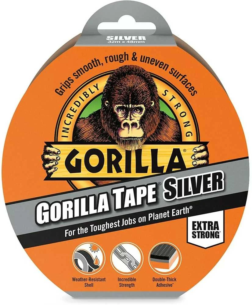 Remonto juosta Gorilla Sidabrinis, vienpusė, 32 m x 5 cm x 170