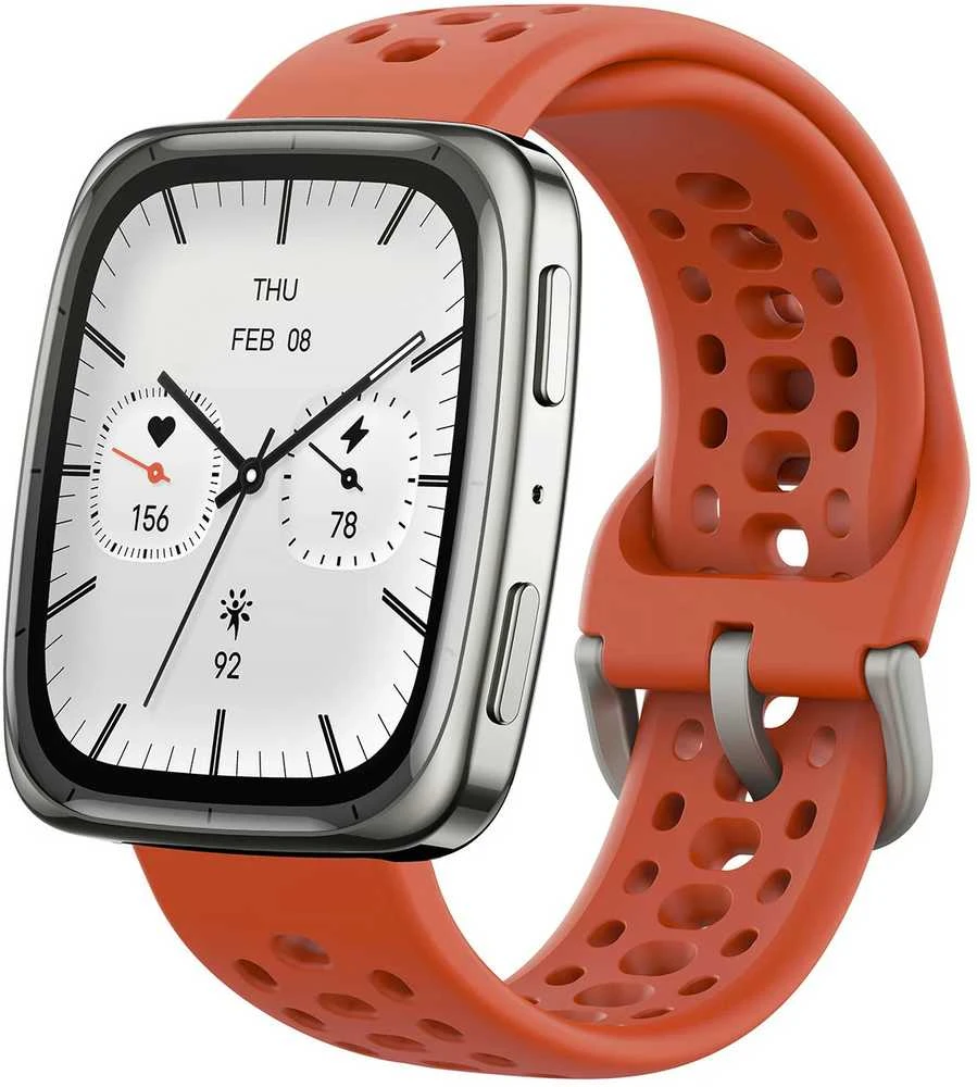 Išmanusis laikrodis Amazfit Active 2 Square, Juodas, su papildomu oranžiniu dirželiu