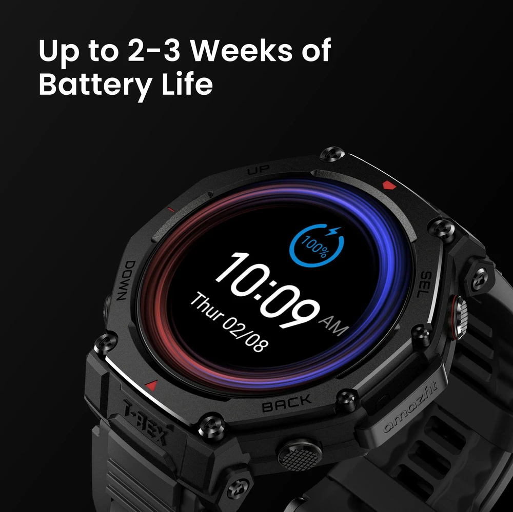 Išmanusis laikrodis „Amazfit T-Rex 3 Pro NFC“, 44 mm su silikoniniu dirželiu, aukso/pilkos spalvos