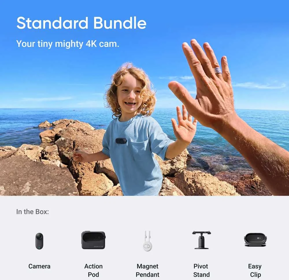Insta360 GO 3S Standard Bundle Midnight Juodas 128 GB