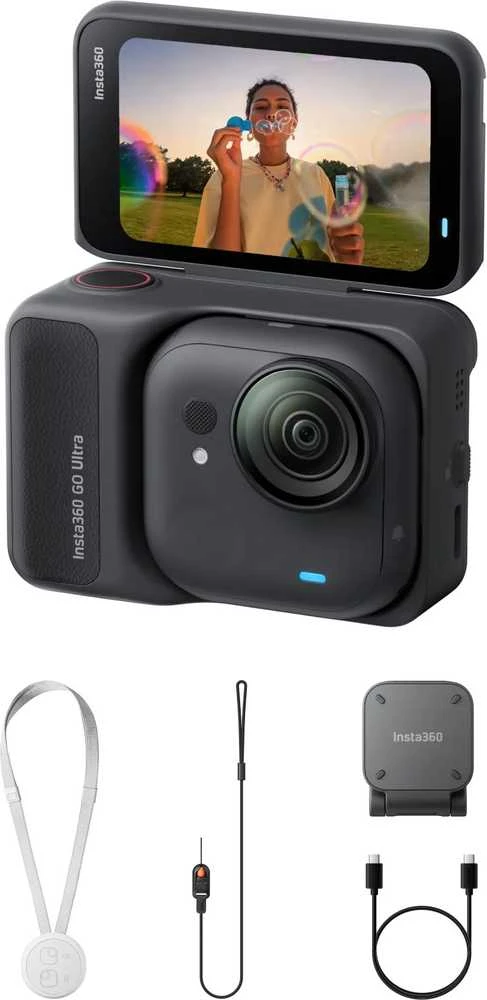 Insta360 GO Ultra Standard Juodas action sports camera 4K Ultra HD 25.4 / 1.28 mm (1 / 1.28") Wi-Fi 52.9 g