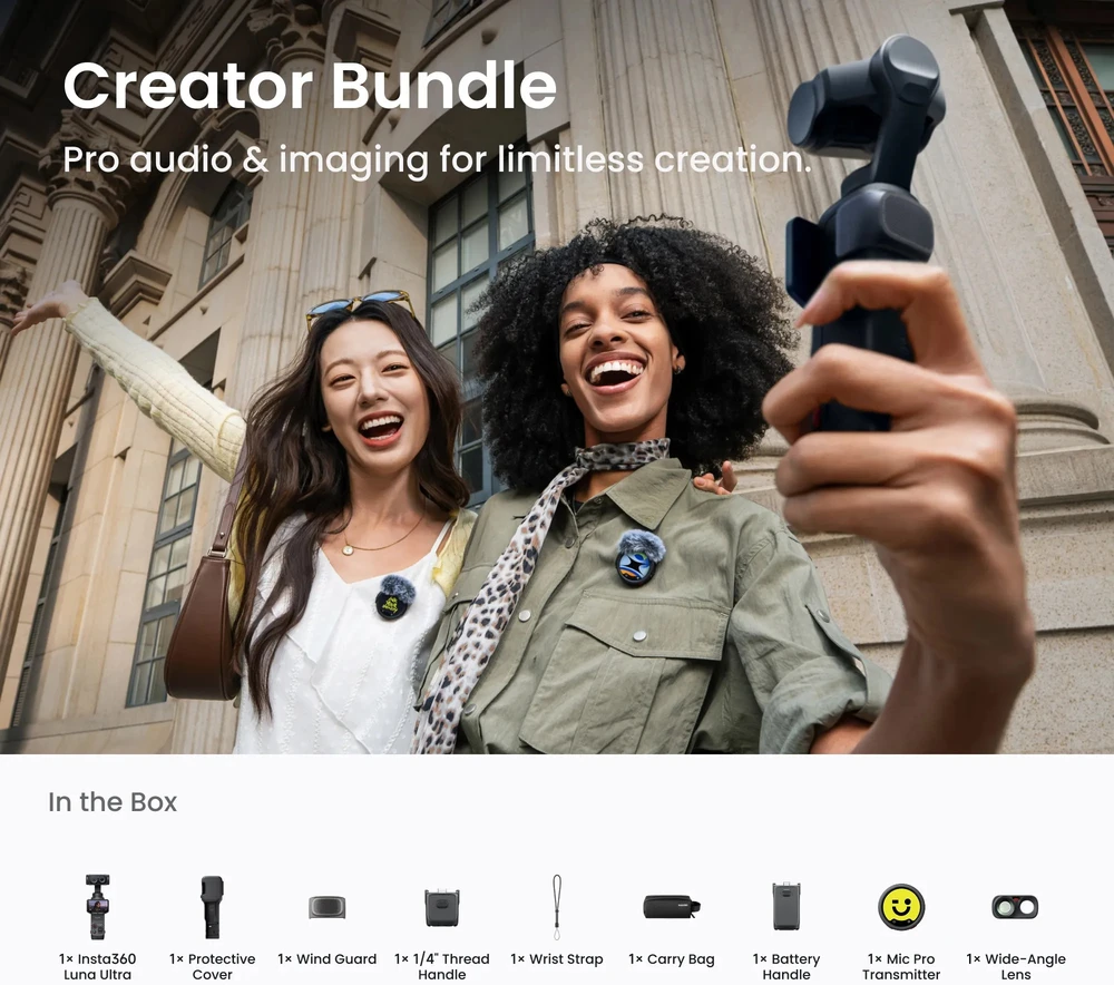 INSTA360 LUNA ULTRA CREATOR BUNDLE COSMIC Juodas