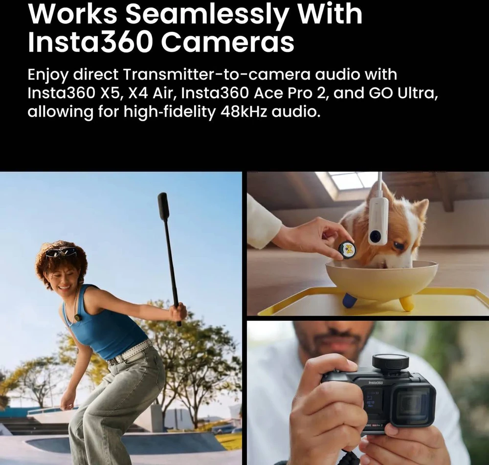 INSTA360 MIC PRO TRANSMITTER (GRAPHITE Juodas) / WIRLESS MICROPHONE