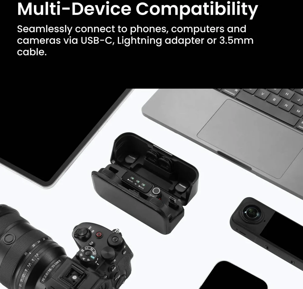 INSTA360 MIC PRO TRANSMITTER (GRAPHITE Juodas) / WIRLESS MICROPHONE