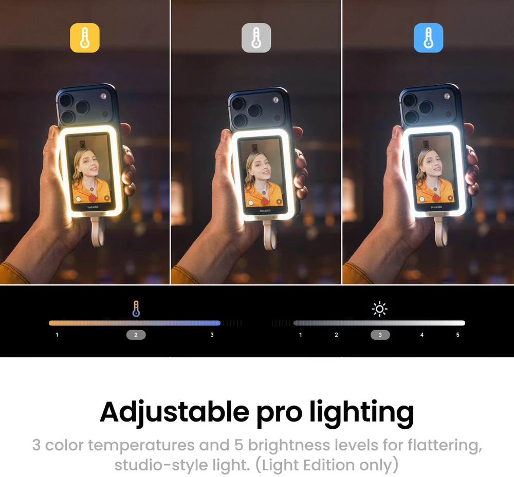 „Insta360“ – asmenukių fotografavimas su apšvietimu