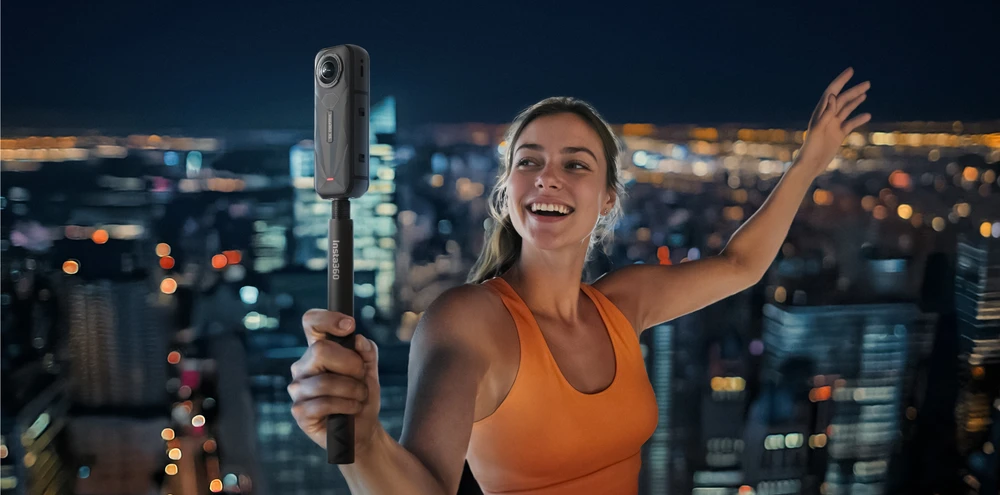 Veiksmo kameros rinkinys Insta360 X5 pradedantiesiems, juodos spalvos