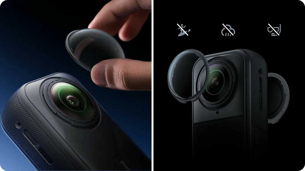 „Insta360 X5“ kameros objektyvų dangteliai (premium)