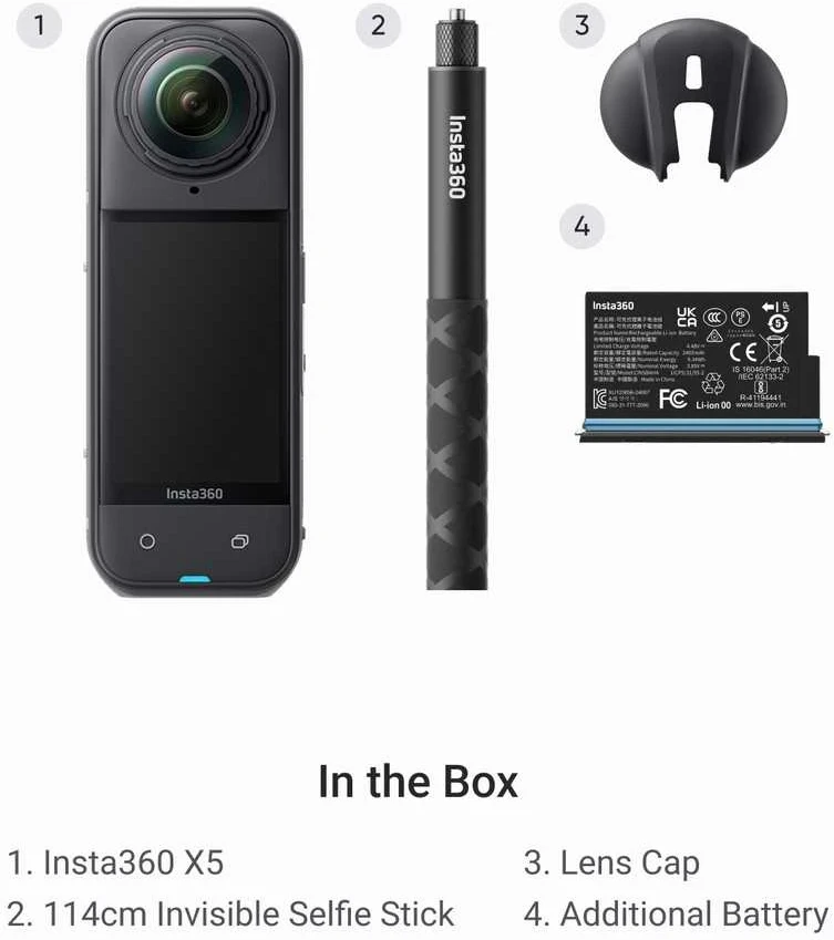 Insta360 X5 kameros rinkinys pradedantiesiems