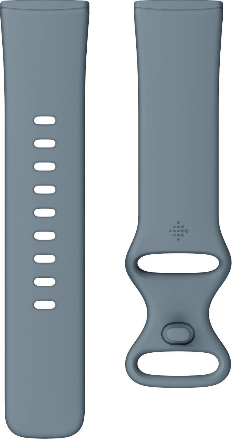 Išmanusis laikrodis Fitbit Versa 4, Platinos spalvos korpusas su melsvos spalvos silikoniniu dirželiu