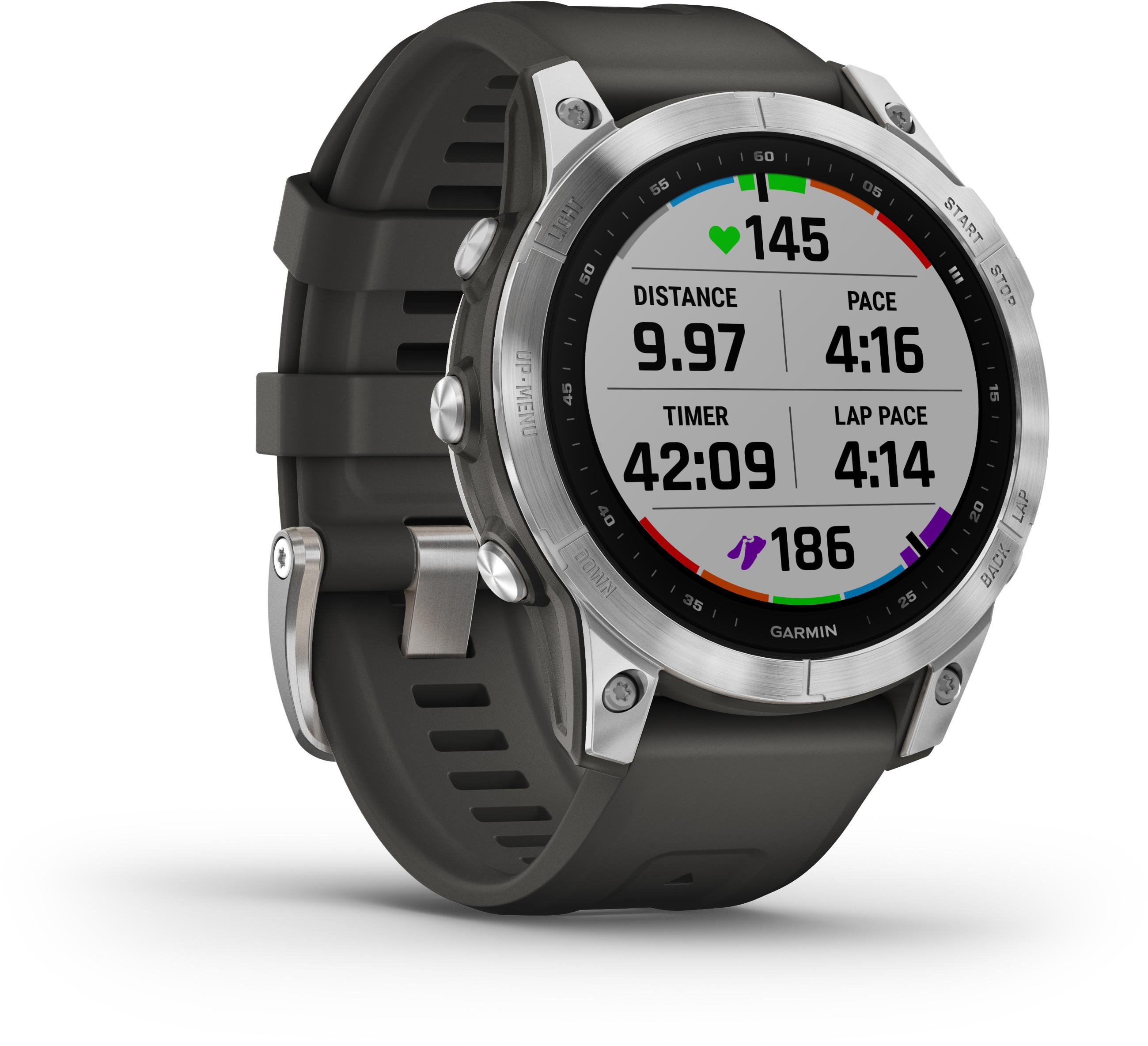 Išmanusis laikrodis Garmin fenix 7 – Standard Edition, Sidabro spalvos korpusas su grafito spalvos silikoniniu dirželiu