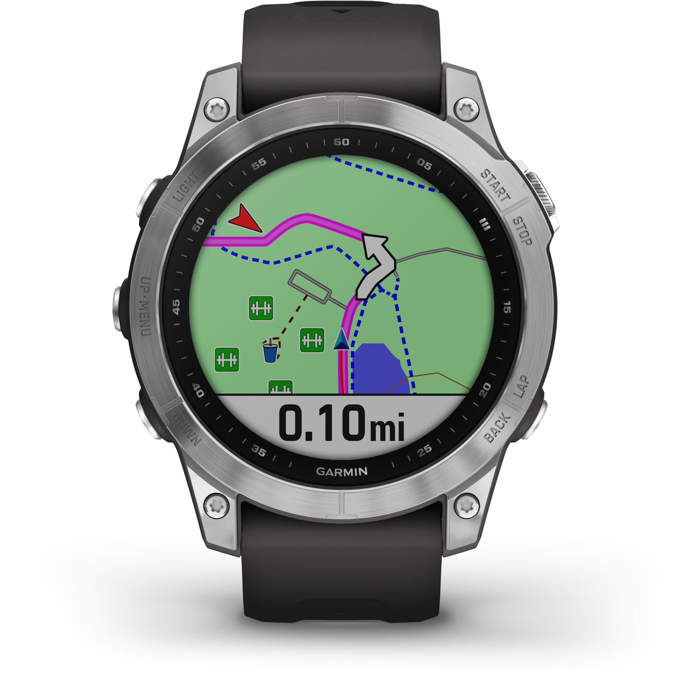 Išmanusis laikrodis Garmin fenix 7 – Standard Edition, Sidabro spalvos korpusas su grafito spalvos silikoniniu dirželiu
