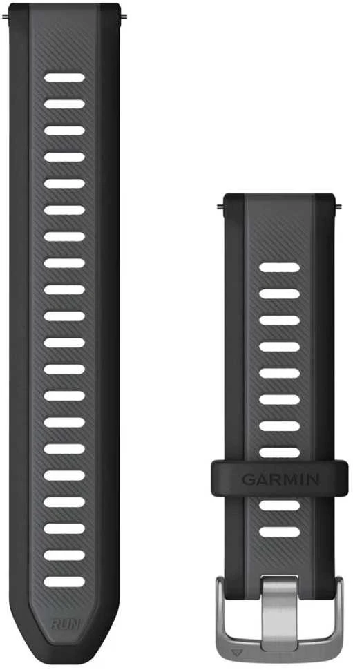 Greitai atsegamas Quick Release Garmin laikrodžio dirželis, 20 mm, Juoda/Skalūno pilka