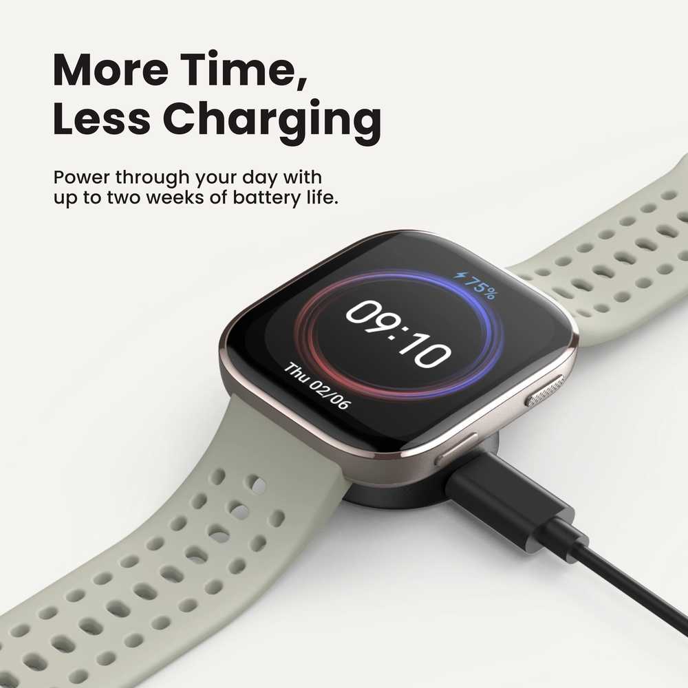 Išmanusis laikrodis Amazfit Bip 6, Kreminės spalvos su rusvu dirželiu
