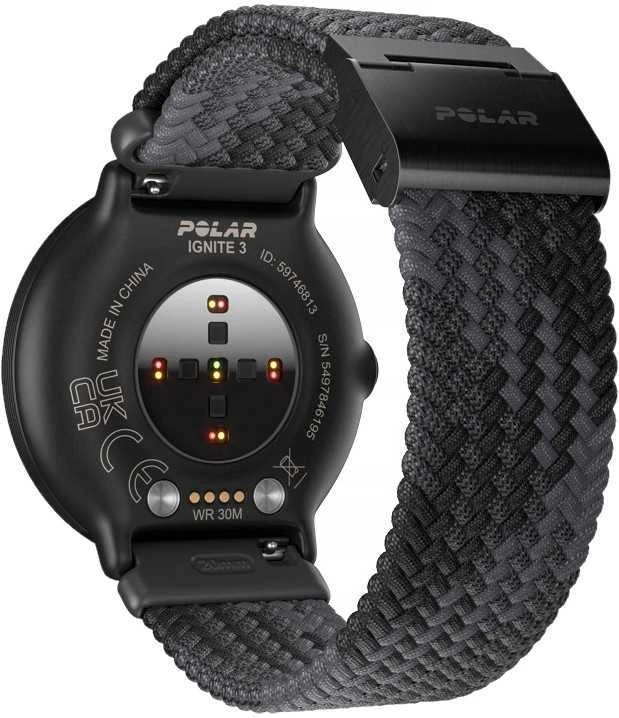 Išmanusis laikrodis Polar Ignite 3 S-L, juodas/juodas braided
