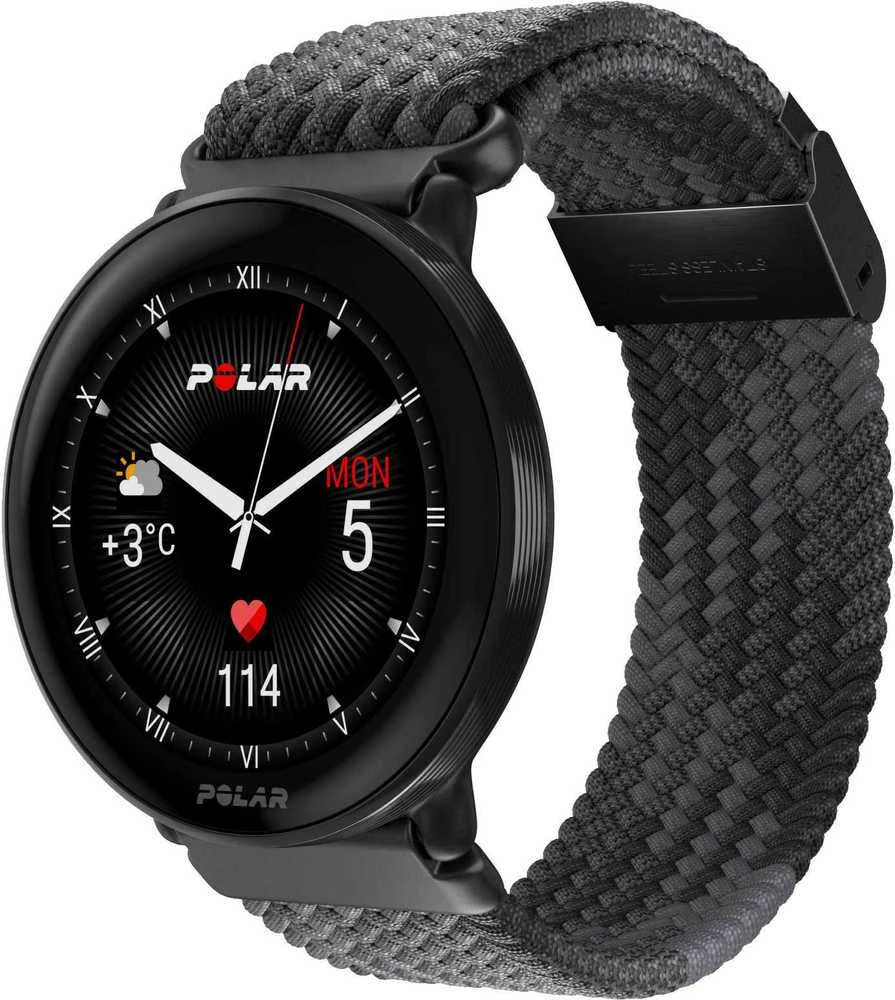 Išmanusis laikrodis Polar Ignite 3 S-L, juodas/juodas braided