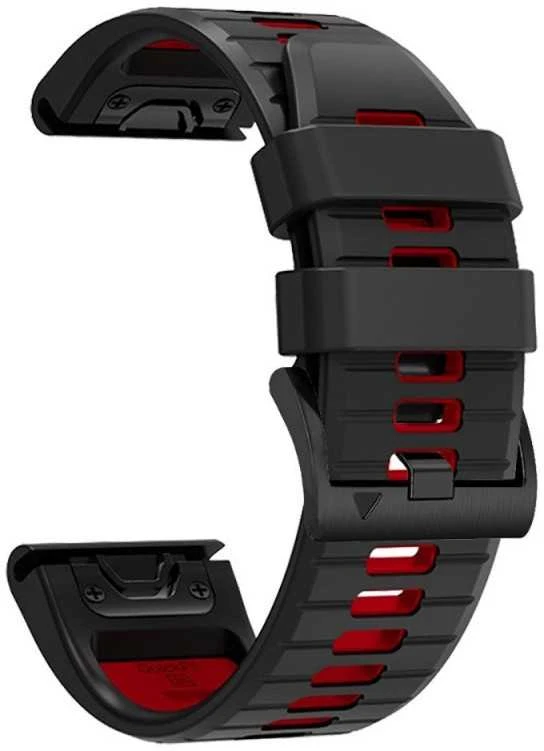 Išmaniojo laikrodžio dirželis Tech-Protect, skirtas Garmin Fenix 3/5X/3HR/5X Plus/6X/6X Pro/7X, Juodos ir raudonos spalvų