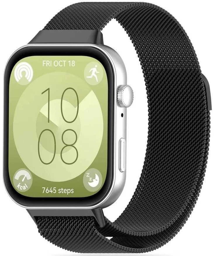 Apyrankė laikrodžiui Huawei Watch Fit 3 Tech-Protect Milaneseband juodos spalvos