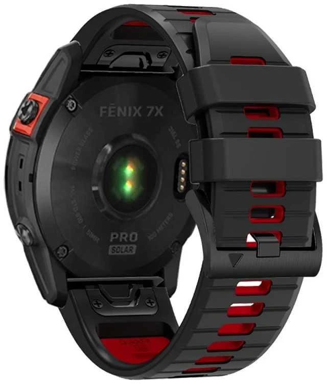 Išmaniojo laikrodžio dirželis Tech-Protect, skirtas Garmin Fenix 3/5X/3HR/5X Plus/6X/6X Pro/7X, Juodos ir raudonos spalvų