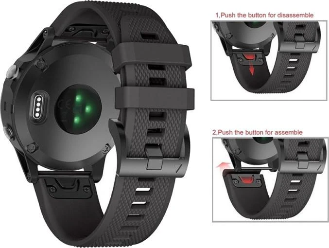 Išmaniojo laikrodžio Garmin Fenix 5 dirželis, Juodos spalvos, 22mm