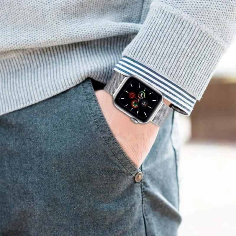 Apyrankė Apple Watch 4 / 5 / 6 / 7 / SE (38 / 40 / 41 mm) Tech-Protect Milaneseband sidabro spalvos