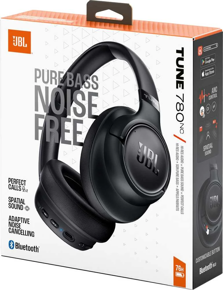 JBL Tune 780NC Bluetooth Belaidės Ant ausų uždedamos Ausinės Juodas EU