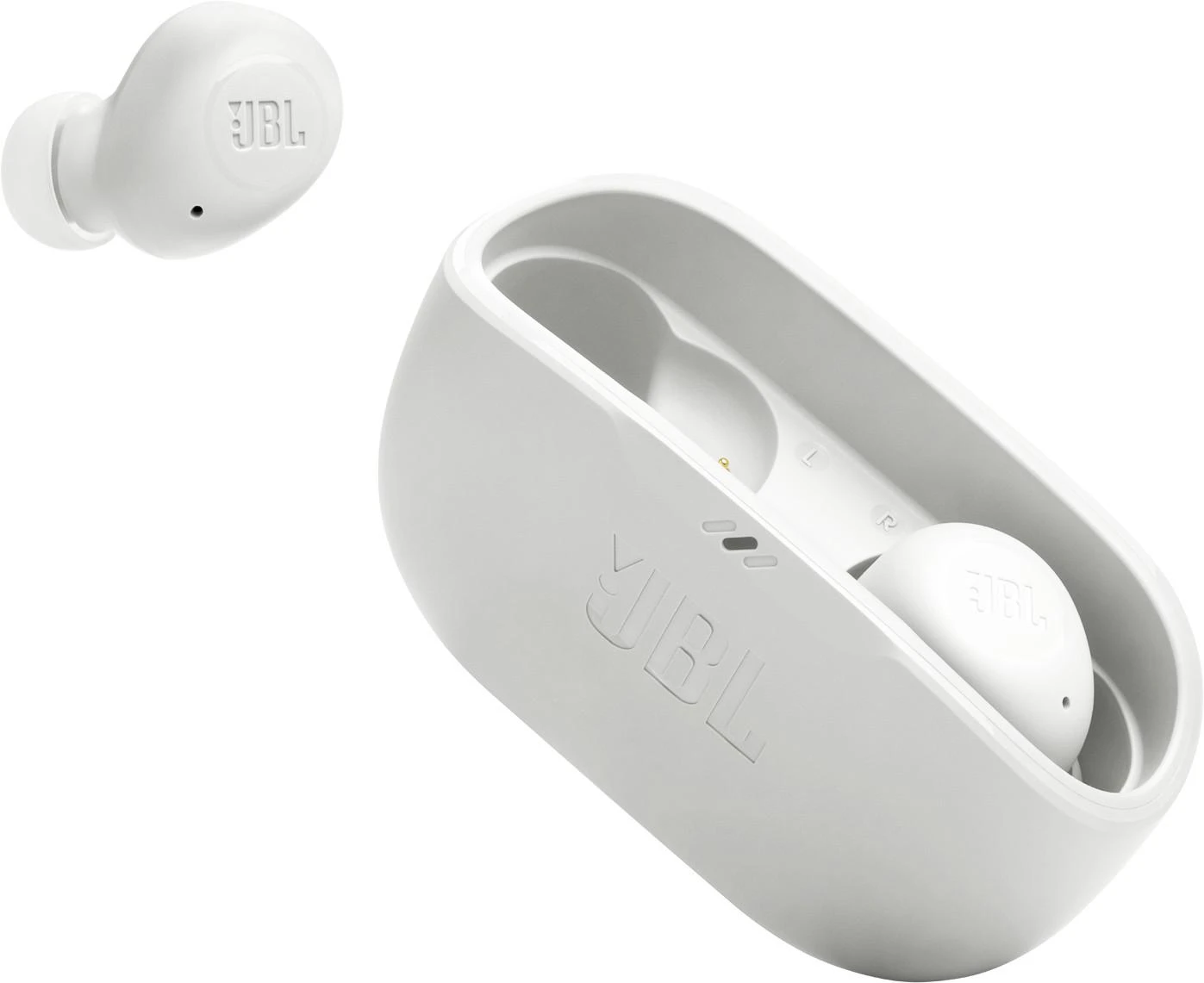 JBL Wave Buds TWS belaidės ausinės, Baltos spalvos