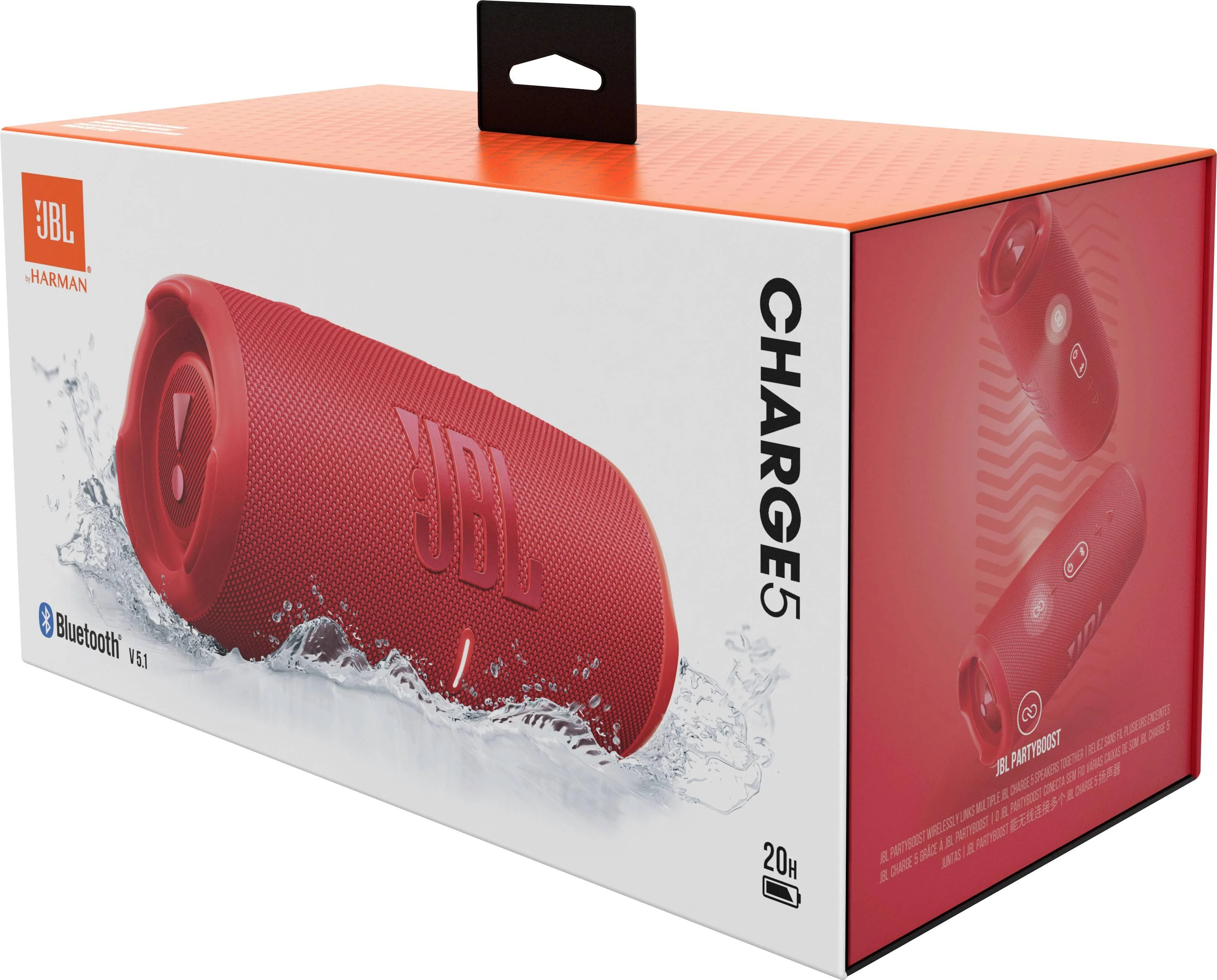 JBL Charge 5 nešiojama kolonėlė, Raudonos spalvos