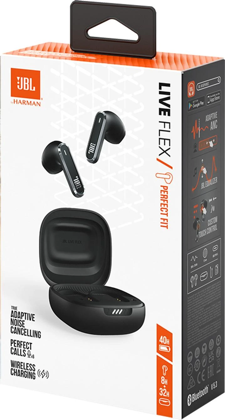 JBL Live Flex ausinės su įkrovimo dėkle ir pakuote