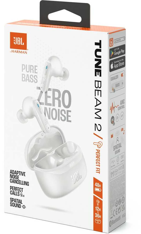 AUSINĖS BELAIDĖS JBL TUNE BEAM 2 BALTOS