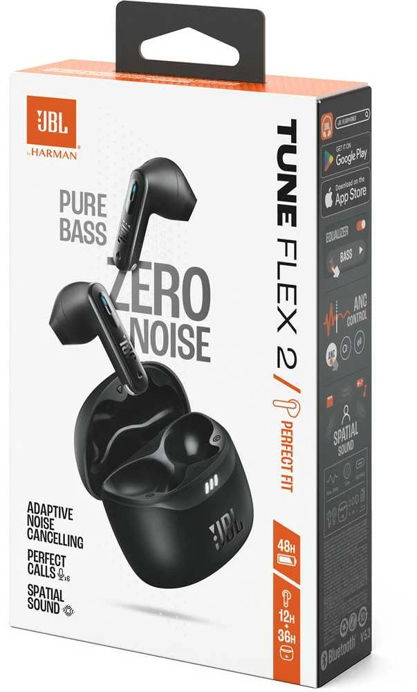 JBL Tune Flex 2 TWS belaidės ausinės, Juodos