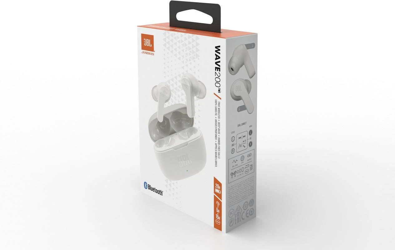 Ausinės JBL Wave 200 TWS, baltos