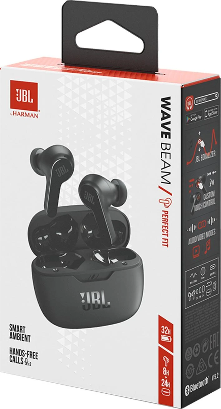 Belaidės Ausinės JBL Wave Beam, Juodos