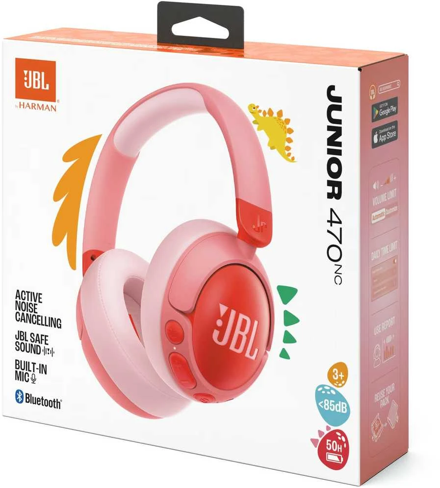 JBL JR470NC Bluetooth Belaidės Ant ausų uždedamos Ausinės skirta Kids Rožinė EU