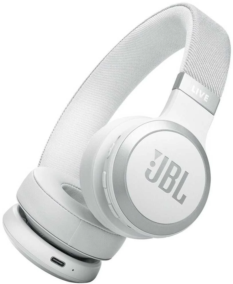 JBL Live 670NC belaidės ausinės, Baltos