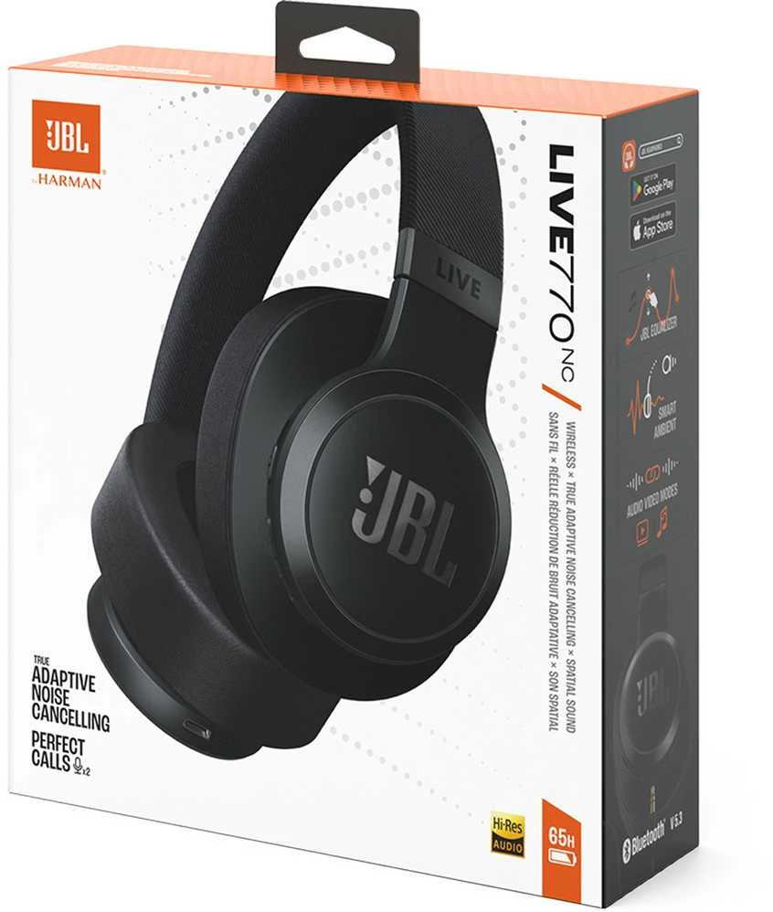 JBL Live 770NC belaidės ausinės su True ANC, Juodos