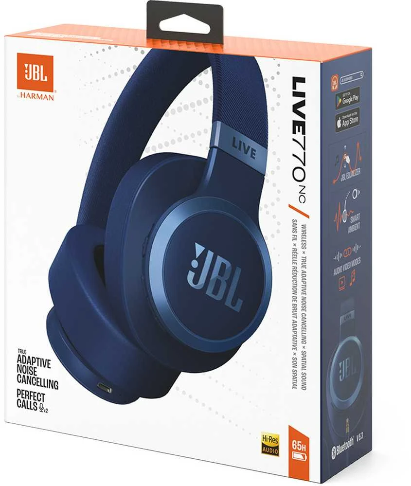 JBL Live 770NC belaidės ausinės su True ANC, Mėlynos