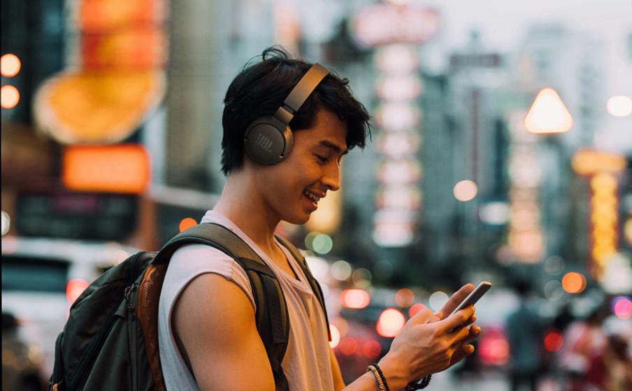 Belaidės ant ausų uždedamos triukšmą slopinančios ausinės JBL Tune 660NC, Juodos