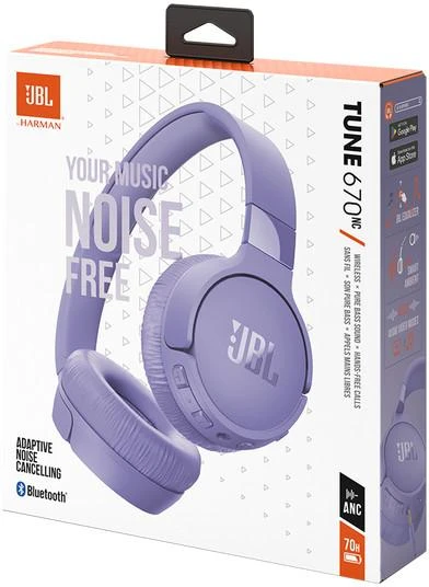 JBL Tune 670 NC belaidės ausinės, Violetinės spalvos
