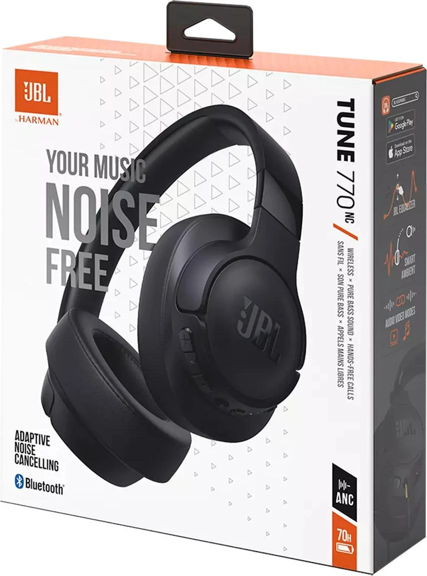Belaidės ausinės JBL Tune 770NC, Juodos