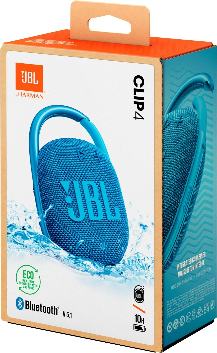 JBL Clip4 Eco nešiojama kolonėlė, Mėlynos spalvos