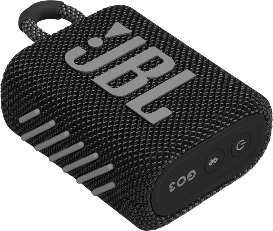 JBL GO 3 nešiojama kolonėlė, Atspari vandeniui, Juoda