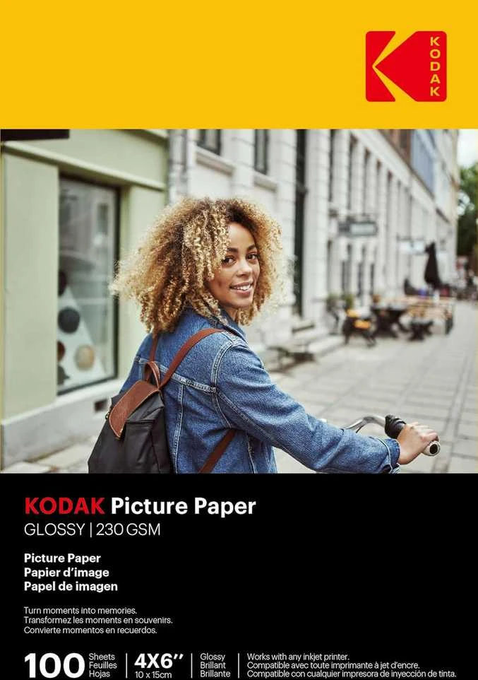 „Kodak“ paveikslėlių popierius 230 g, 11,8 mln., blizgus 4/6 x 100 (9891164)
