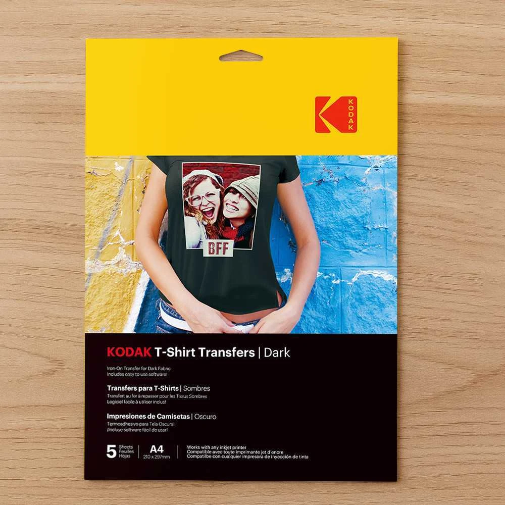 „Kodak“ marškinėlių perkėlimo lipdukai, tamsūs, A4, 5 lapai