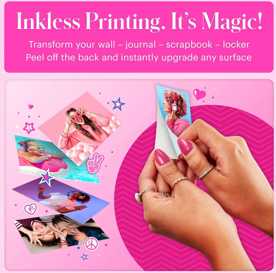 Barbie x Kodak STEP Slim Momentinis mobilus nuotraukų spausdintuvas Spalvotas ZINK 2x3'' 1ppm, BT, Rožinė