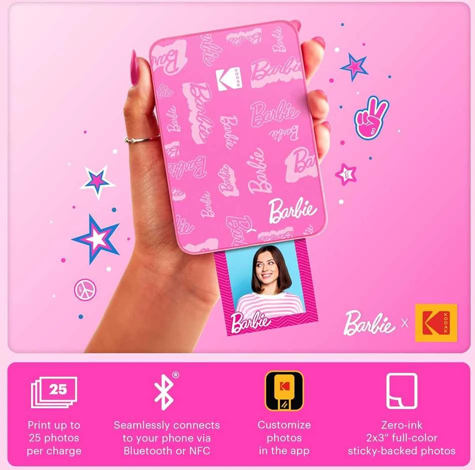 spausdintuvas nuotraukoms Kodak spausdintuvas Bluetooth Do Zdjęć Natychmiastowych Zink / Step Slim Barbie