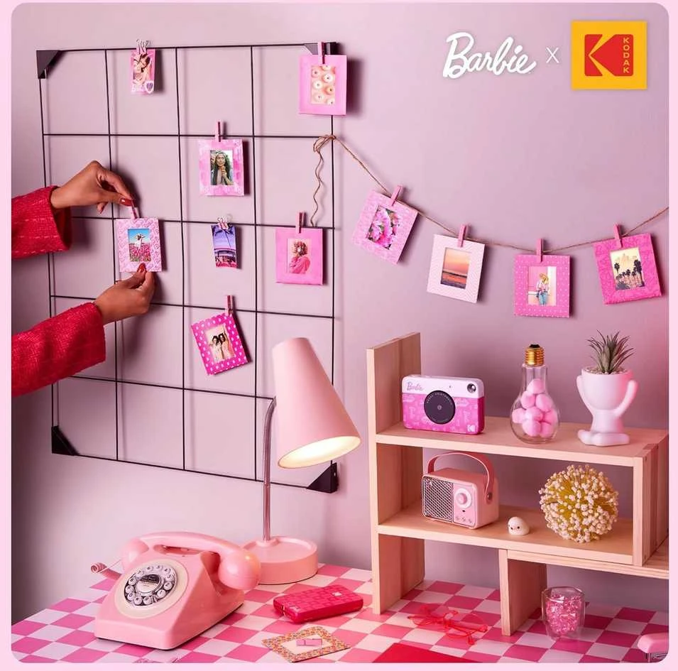 Nuotraukų rėmelis „Kodak Barbie“ rėmelių kvadratėliai, segtukai ir virvelė