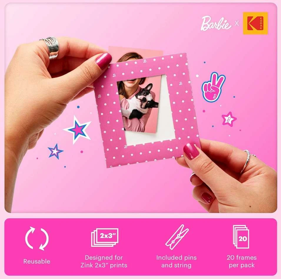 Nuotraukų rėmelis „Kodak Barbie“ rėmelių kvadratėliai, segtukai ir virvelė